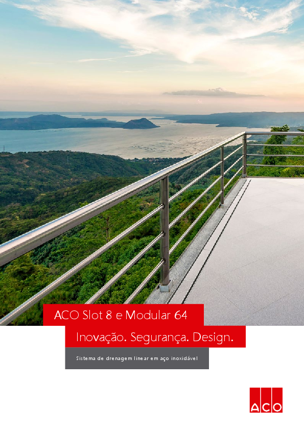 Drenagem linear em aço inoxidável ACO Slot 8 e Modular 64