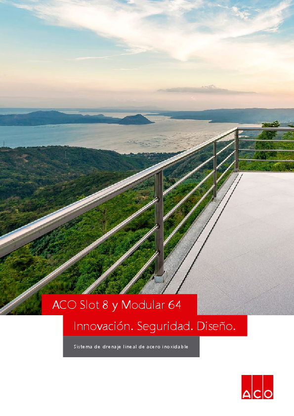 Drenaje lineal de acero inoxidable ACO Slot 8 y Modular 64