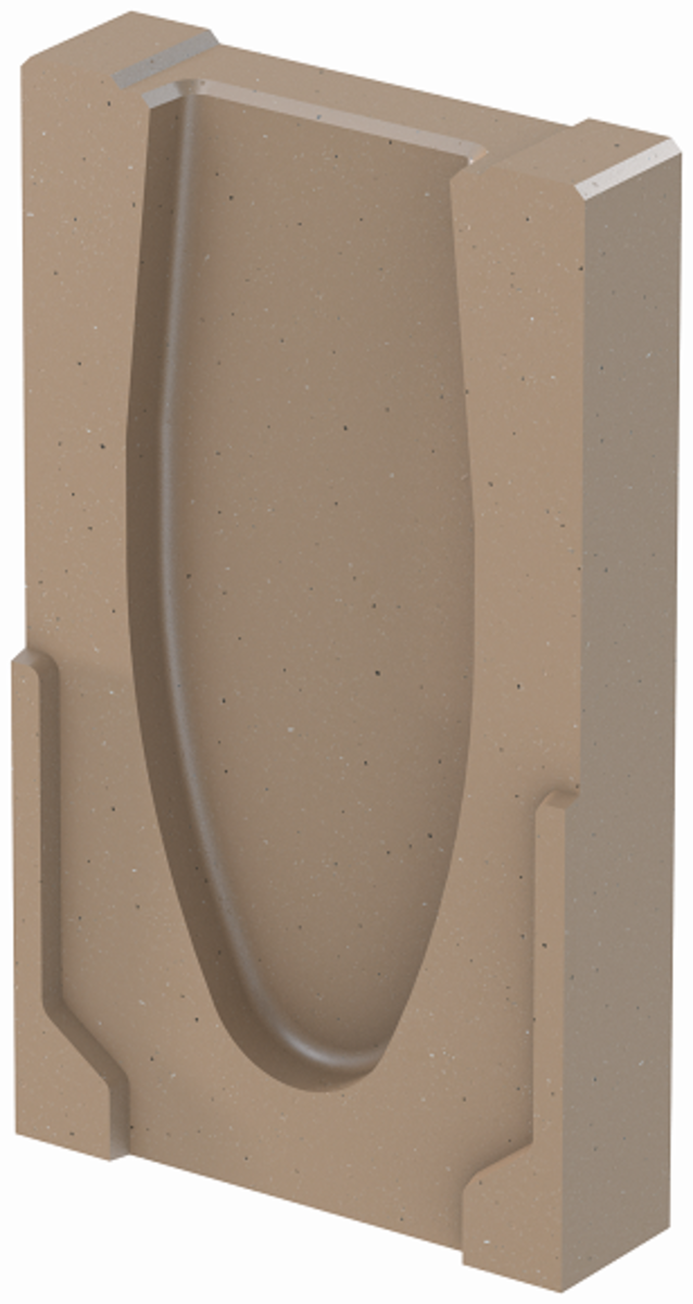 Render de la tapa final para el canal MONOBLOCK RD100V 0.0 L40 A160 H275 en homgión polímero.
