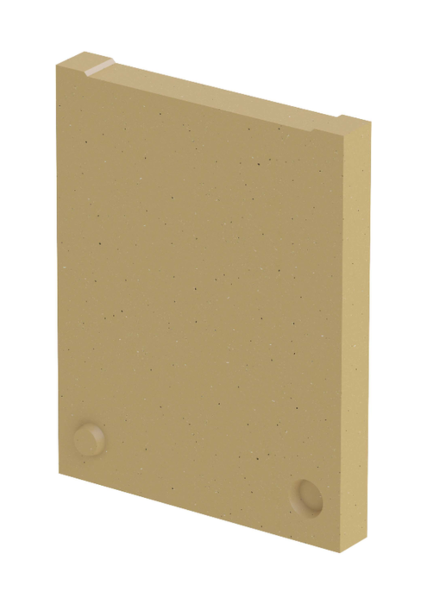Render de la tapa inicio/final para el canal MONOBLOCK PD200V 0.0 L40 A250 H320 en homgión polímero.