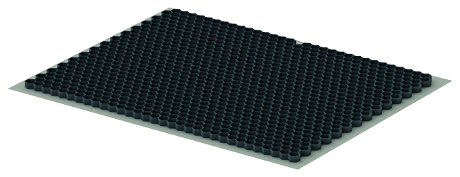 Render del panal Gravel Grid negro, de dimensiones 1200x1600mm H30.