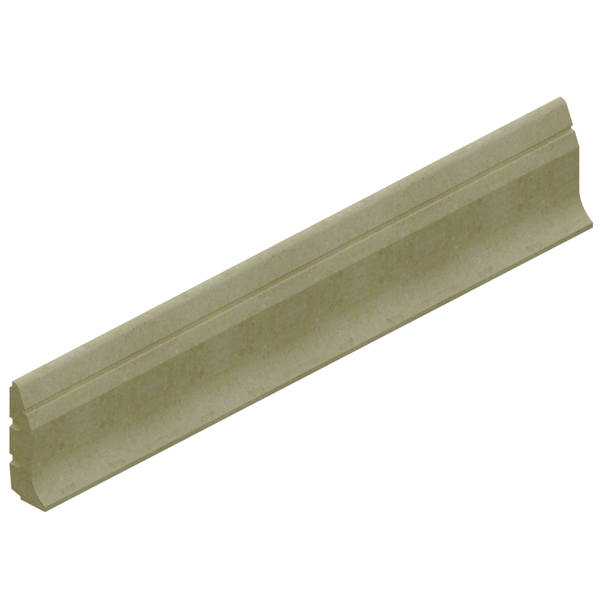 Render do rodapés de proteção KERB PB SLOT, peça reta de L1000 H200 en betão polimérico