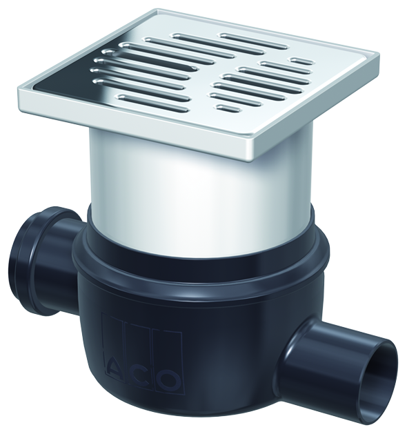Render do conjunto ACO Easyflow 25000077 que consiste no corpo com grelha 27007711 e fundo 25000000.
