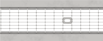 Render Grelha Entramada Inox 33x12