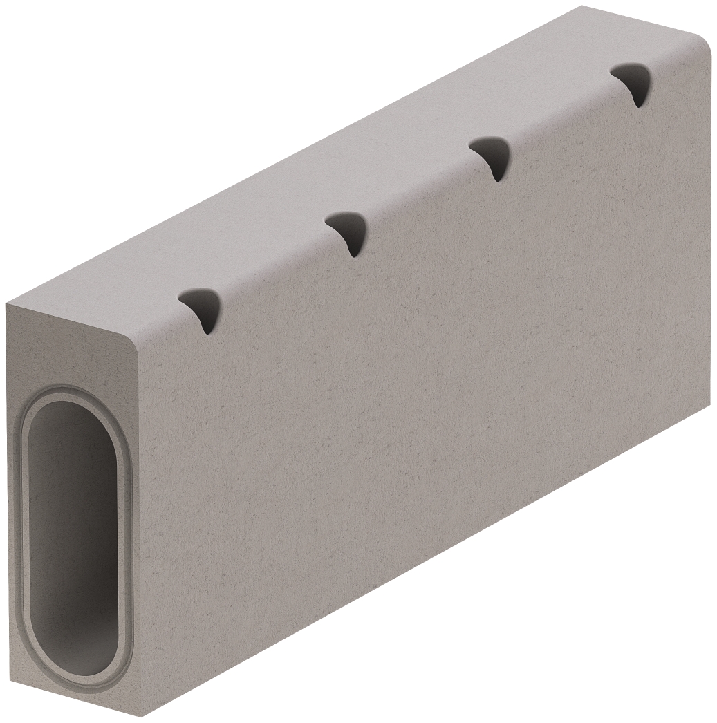 Render canal Kerbdrain rampa central perfurado HB480 D400