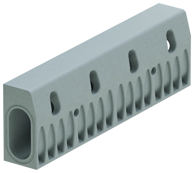 Render do canal Kerbdrain HB255 classe de carga D400 L1000