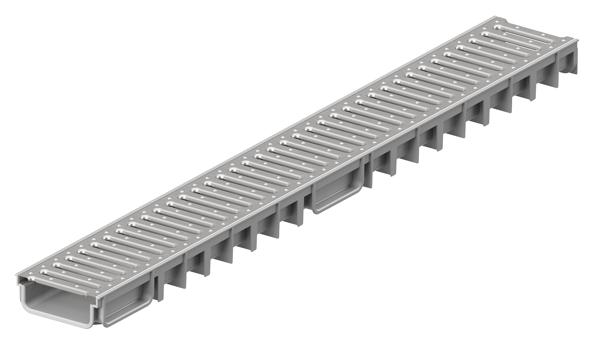 Render canal plastico 4ALL H50 com grelha passarela ranhura 8