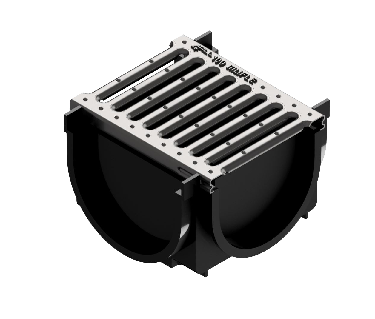 Render do Kit 4ALL Conexão 4 pontos preto c/ Grelha Galva slim A15