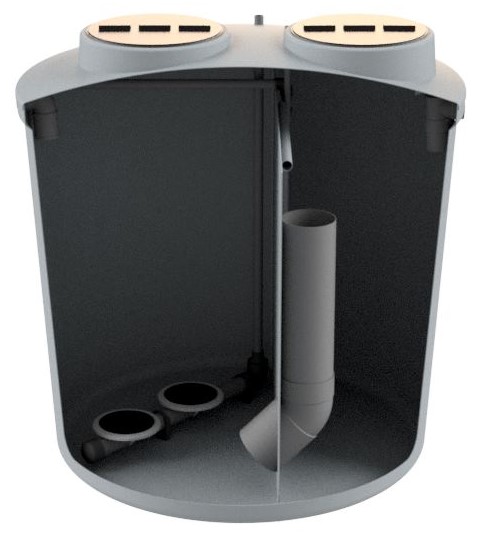 Imagem da estação de tratamento de ROX em formato de tanque vertical e instalação subterrânea. 5 HE.