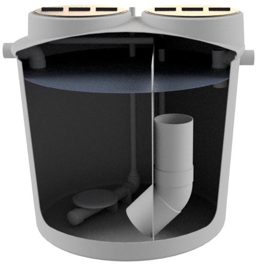 Imagem da estação de tratamento de ROX em formato de tanque vertical e instalação subterrânea. 5 HE.