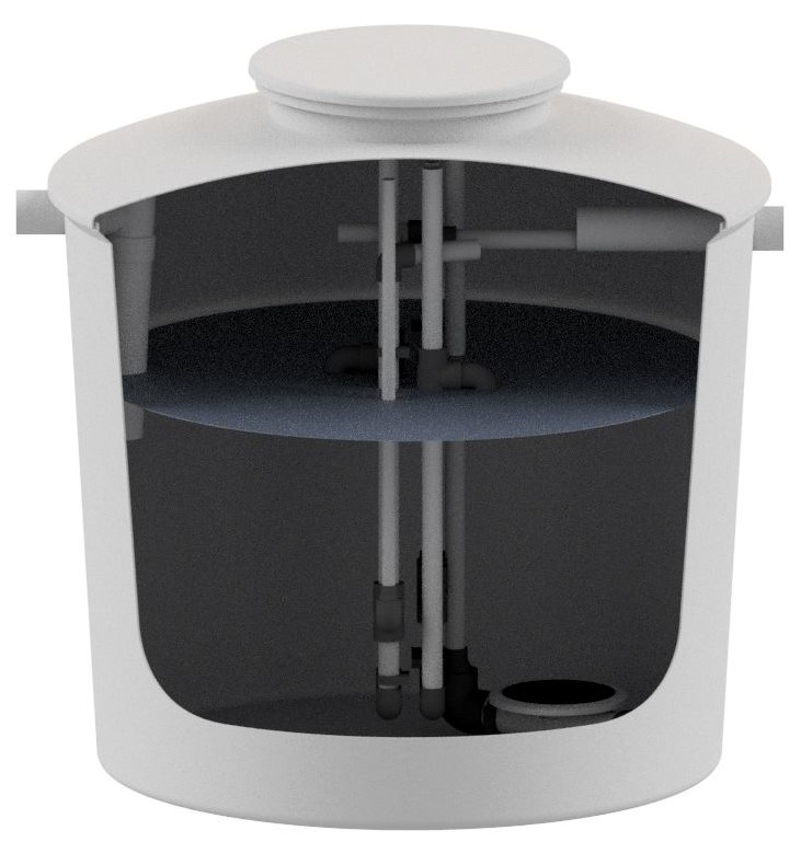 Render SBREM em formato de tanque vertical e enterrar.