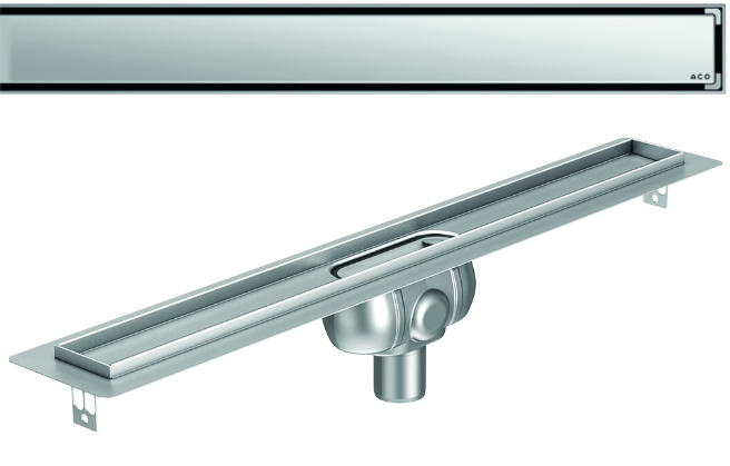 Render 3D canal Showerdrain -C 2.0 com flange S/V DN50 H:92-140mm com sifão de 50mm e grelha MASSIVE sem tela CD000477 // CD000478 // CD000479 // CD000480 // CD000481 // CD000482 // CD000483