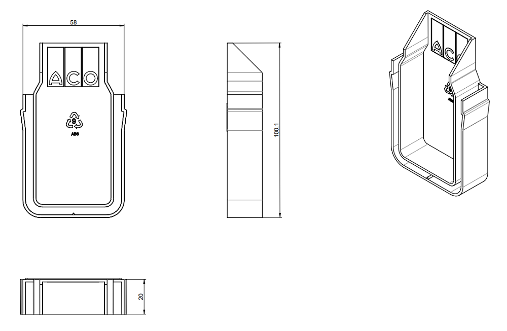 00019004_E Esquema Tampa Inicio/Fin ACO Slimline Plastico Cega (Threshold)