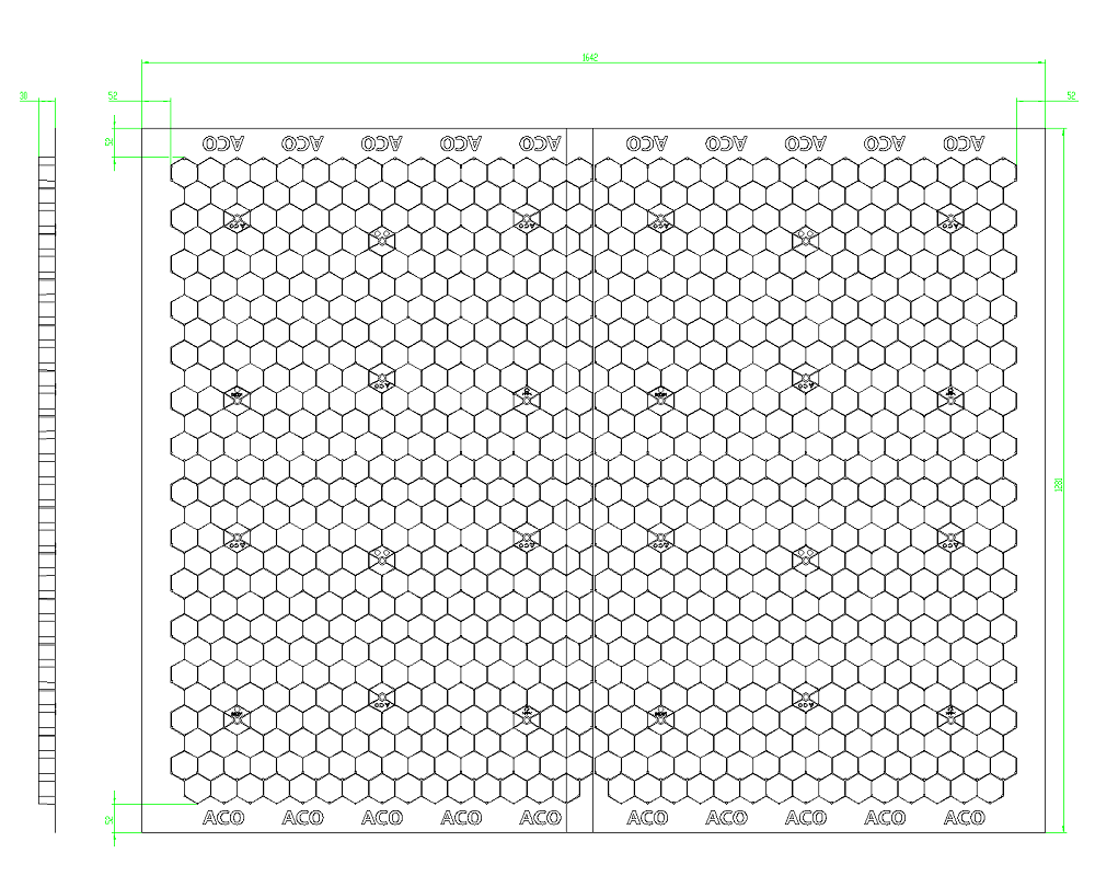 00281092_E Esquema téncico do panal Gravel Grid com altura 30mm