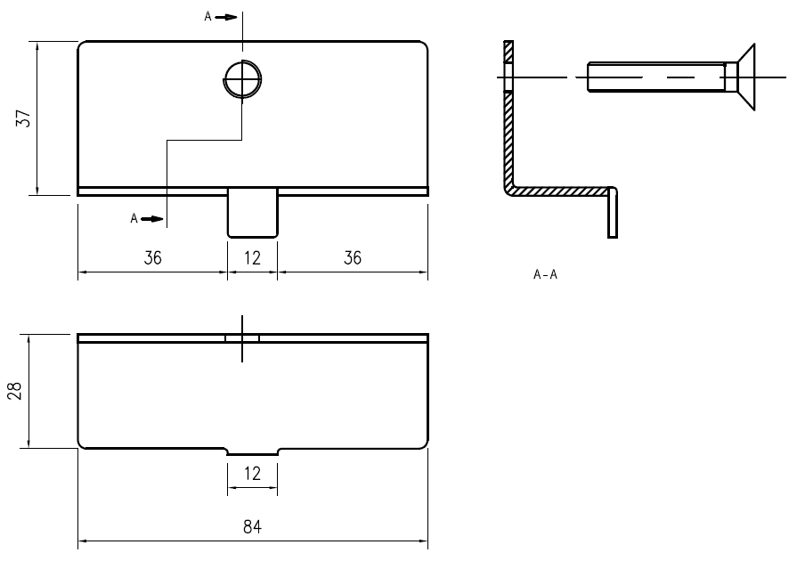 00330050 Esquema técnico do kit ant-rubo do SELF 100, com sistema de fixação por parafusos para la grelha passarela em fundição.