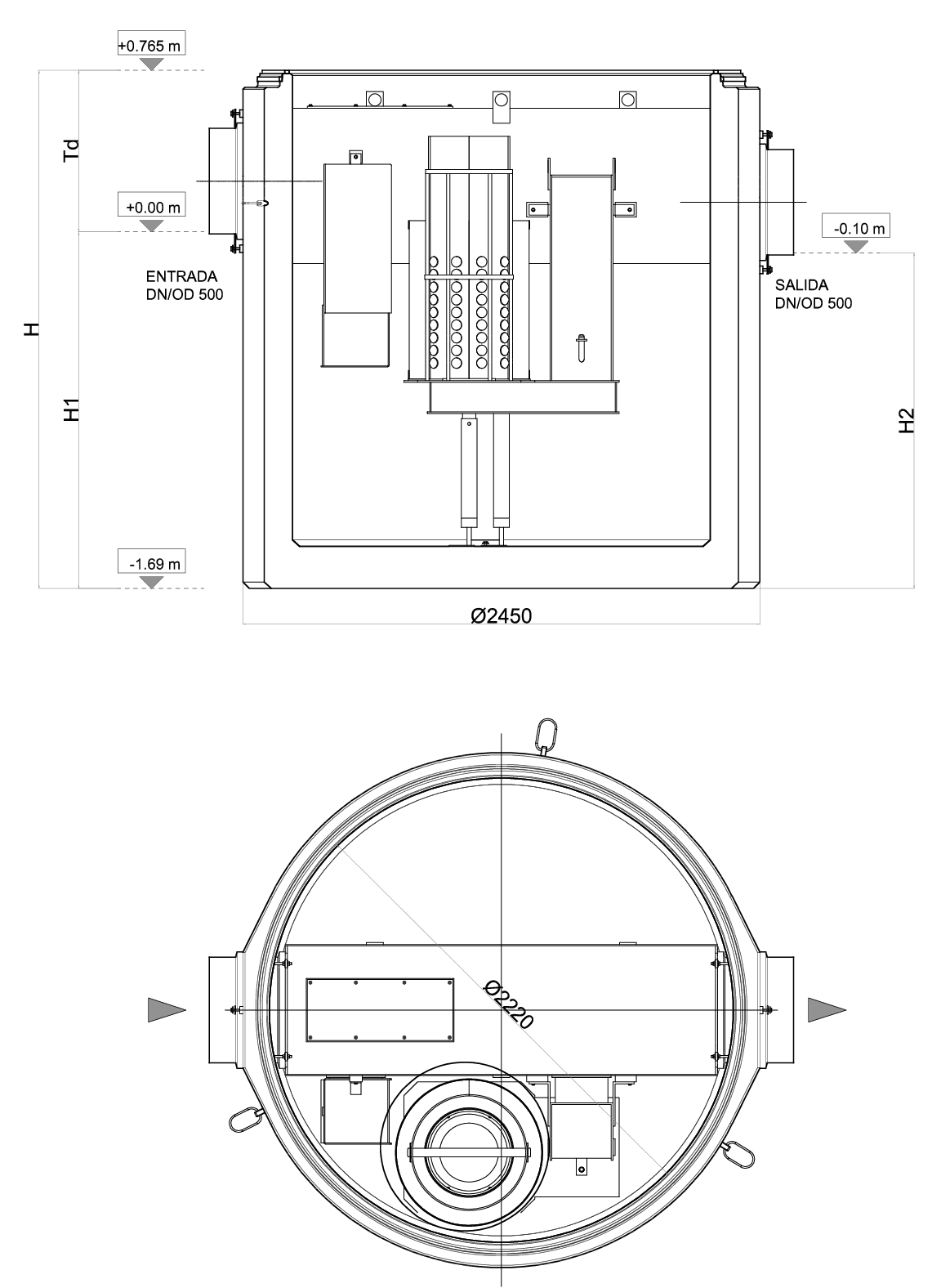 Esquema técnico Oleopass NS30/300/3000