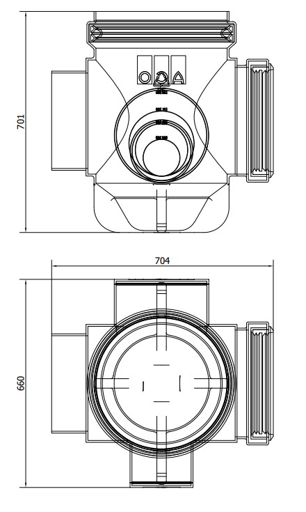 Esquema_418989 Desenho técnico Purga de fundo P/QMAX NEO 300 Tipo de canal: H-M. Código: 00418989