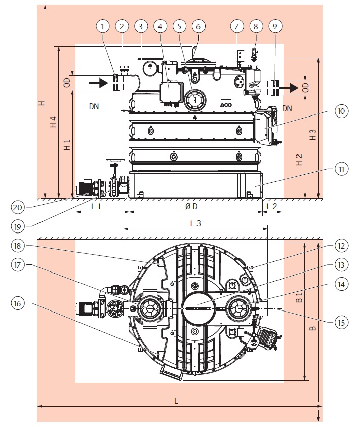 Esquema tecnico generico Lipujet PR AP Rotomoldeado Esquema tecnico generico Lipujet P R AP rotomoldeado