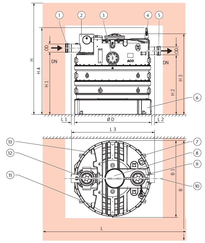Esquema tecnico generico Lipujet PR B Rotomoldeado Esquema técnico generico Lipujet P-R-B Rotomoldeado