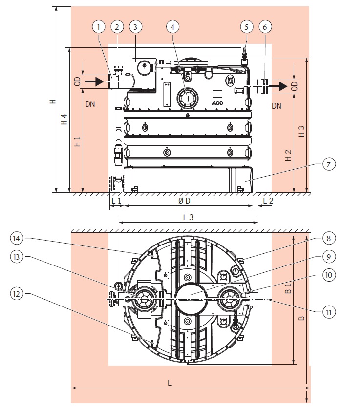 Esquema tecnico generico Lipujet PR D Rotomoldeado Esquema tecnico generico Lipujet P R D rotomoldeado
