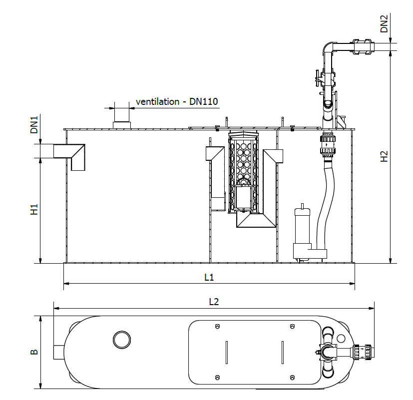 Esquema tecnico generico Oleolift P Esquema técnico genérico Oleolift P duo