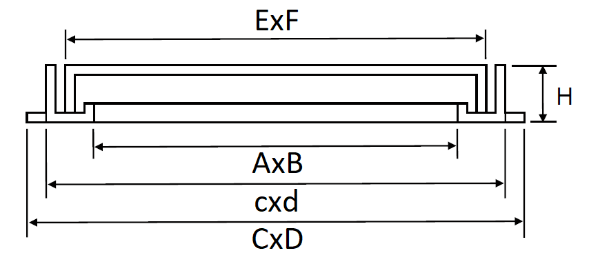 I-BASIC CUAD Esquema tecnico generico de las tampas I-Basic quadradas