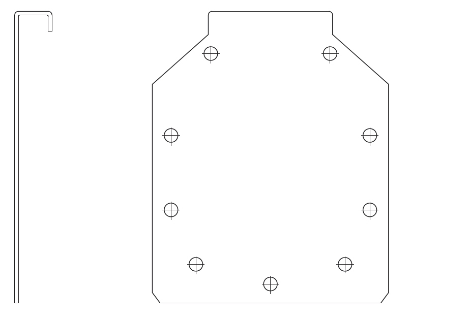 Esquema técnico general de la tapa final del canal RANURADO ESP