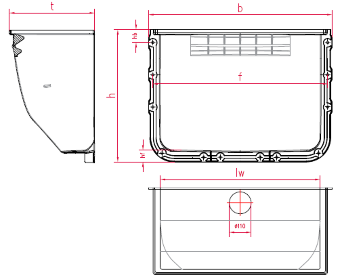 TRAGALUZ THERM CUERPO T400 Esquema técnico generico do cuerpo de tragaluz THERM de 400mm de profundidade.