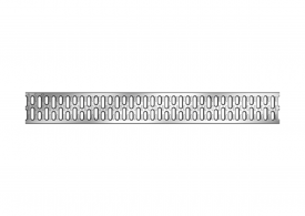 Render da grelha para canal MULTIDRIAN/MULTILINE/XTRADRAIN 100, grelha passarela em aço galvanizado da dimensões L1000 A123 H21/21 com sistema de fixação Drainlock, classe de carga A15.