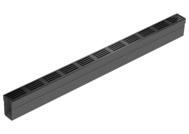 Render Canal ACO Slimline Plastico com Grelha de Aluminio Preta (Threshold)