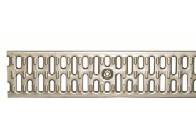 Render de la reja para canal N 100, reja pasarela en acero galvanizado de dimensiones L1000 A123 H21 con sistema de fijación con clavija, clase de carga A15.