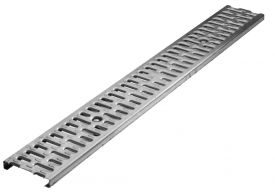 Render de la reja para canal LW100K, reja pasarela en acero galvanizado de dimensiones L1000 A123 H21 con sistema de fijación Quicklock, clase de carga A15.