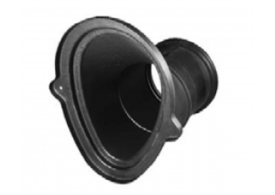 Render del adaptador a arqueta para canal QMAX 550 L800 A665 H740 de polietileno.