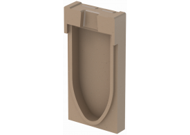 Render de la tapa inicio para el canal MONOBLOCK RD200V 0.0 L84 A260 H330 en homgión polímero.