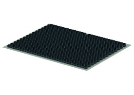 Render do panel Gravel Grid preto, de dimensões 1200x1600mm H30.
