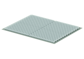 Render do panel Gravel Grid branco, de dimensões 1200x1600mm H40.
