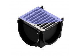 Render do Kit ACO 4ALL Conexão 4 pontos preto c/ Grelha inox slim A15
