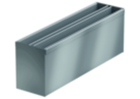 Render de la reja registro para canal N 150/SELF 200, reja brickslot T H105 en acero galvanizado de dimensiones L500 A199 H120 sin sistema de fijación, clase de carga B125.