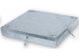 Render del la tapa ajustable para separador de grasas BGP. Incluye 1 tapa antideslizante de acero galvanizado L646 A646 H270 B125.