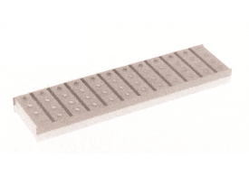 Esquema técnico de la reja para canal Modular 125, reja multislot 5 en acero inoxidable AISI316 de dimensiones L500 A125 H20 sin sistema de fijación, clase de carga A15.