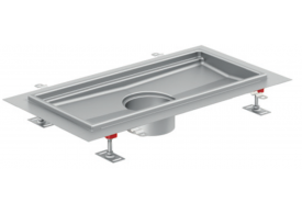 Render del canal BOX HF EXTENDED L500 A170 H60 en acero inoxidable AISI304 con salida DN/OD 125