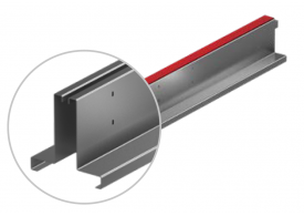 Render de la reja para canal MULTIDRIAN/MULTILINE/XTRADRAIN 100, reja brickslot-ST L H105 strip en acero inoxidable AISI304 de dimensiones L1000 A123 H129 sin sistema de fijación, clase de carga C250.