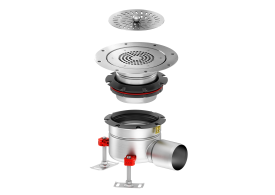 Render del conjunto ACO EG150 HF 00447213 compuesto por el cuerpo y reja 00447115, el fondo 00447103?? y el cestillo 00097235.