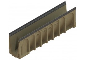 Render del canal MULTIDRAIN 150 20.0 L1000 H310 de hormigón polímero sin reja, sistema de fijación Drainlock