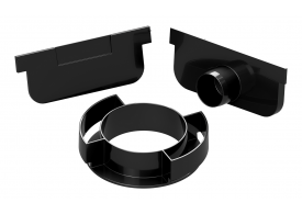 Render kit Easyline 100 HDPE Negro H50 compuesto por tapa ciega, tapa con salida Ø32 y salida vertical Ø110
