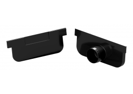 Render kit Easyline 100 HDPE Negro H50 compuesto por tapa ciega, tapa con salida Ø32