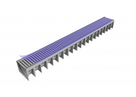 Render do canal MUFLE 4ALL H92 em polipropileno cinza com grelha passarela slim em inox A15.