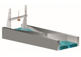 Renderização do caudalímetro Parshall
