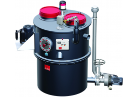Render del separador de grasas LIPUJET-P-RMP de polietileno de alta densidad, redondo, extension manual con bomba de residuos (MP)