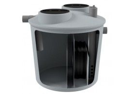 Render do separador de hidrocarbonetos com desarenador grande, coalescente, vedante em formato retangular, modelo SHDGCO.